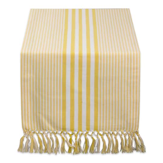 DII® 72" Deep Yellow Stripes Table Runner | 14" x 72" | Michaels®